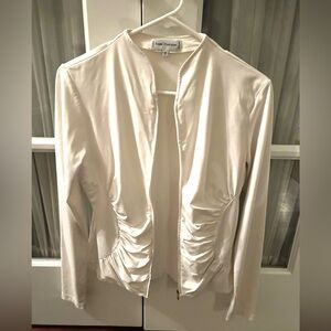 Anne Fontaine Ruched Zip-Up Shirt/Jacket